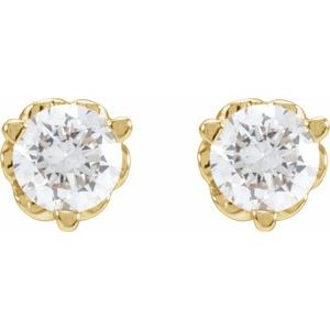 Lab-Grown Diamond Round 3-Prong Infinity-Inspired Stud Earrings