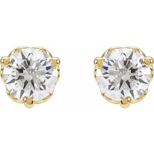 Lab-Grown Diamond Round 3-Prong Infinity-Inspired Stud Earrings