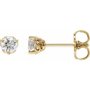 Lab-Grown Diamond Round 3-Prong Infinity-Inspired Stud Earrings