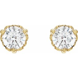 Lab-Grown Diamond Round 3-Prong Scroll Stud Earrings - Style 88183