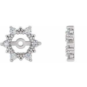 Ladies Diamond Earring Jackets with 4.5mm ID — 14K White Gold