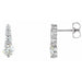 Ladies Natural Diamond Graduated Earrings — 18K White Gold