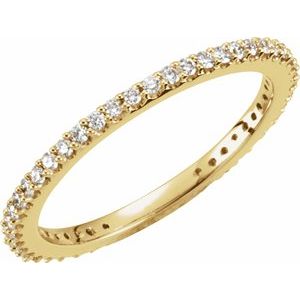 Ladies Natural Diamond Stackable Ring (I1, H+) — 14K Yellow Gold