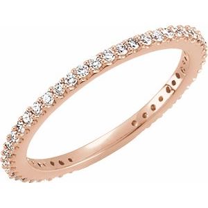 Ladies Natural Diamond Stackable Ring (I1, H+) — 14K Rose Gold