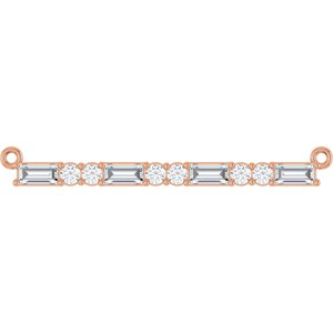 Ladies Natural Diamond Necklace Center (Si2-Si3, Ghi) — 14K Rose Gold