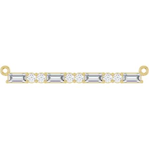 Ladies Natural Diamond Necklace Center (Si2-Si3, Ghi) — 14K Yellow Gold