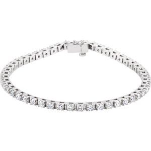 Ladies Natural Diamond Line Bracelet (I1, G-H) — 14K White Gold
