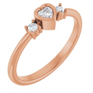 Ladies Natural Diamond Ring (I1, G-H) — 14K Rose Gold