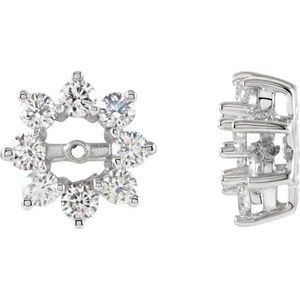 Ladies Diamond Earring Jackets with 4.5mm ID — 14K White Gold