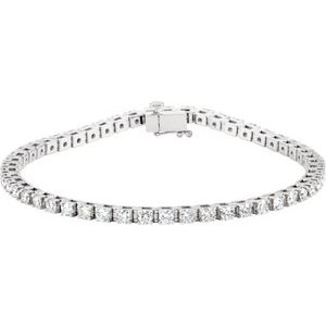 Ladies Natural Diamond Line 7 1/ Bracelet (I1, G-H) — 14K White Gold
