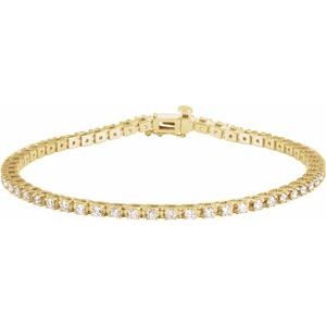 Ladies Natural Diamond Line 7 1/ Bracelet (I1, G-H) — 14K Yellow Gold
