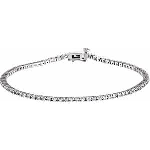 Ladies Natural Diamond Line 7 1/ Bracelet (I1, G-H) — 14K White Gold
