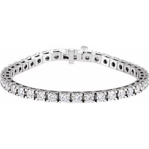 Ladies Natural Diamond Line 7 1/ Bracelet (I1, G-H) — 14K White Gold
