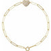 Ladies Natural Diamond Heart Paperclip-Style Bracelet (I1, G-H) — 14K Yellow Gold