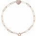Ladies Natural Diamond Heart Paperclip-Style Bracelet (I1, G-H) — 14K Rose Gold