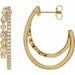 Ladies Natural Diamond 30.5 mm Hoop Earrings (I1, G-H) — 14K Yellow Gold