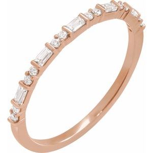 Ladies Natural Diamond Stackable Ring (I1, G-H) — 14K Rose Gold