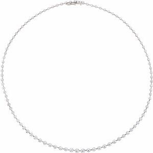 Ladies Natural Diamond Necklace (I1, H-I) — 14K White Gold