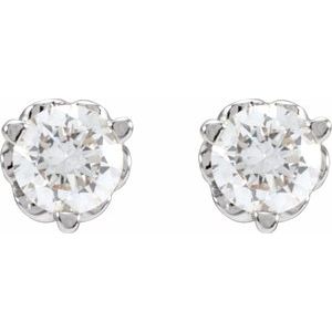 Lab-Grown Diamond Round 3-Prong Infinity-Inspired Stud Earrings