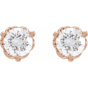 Lab-Grown Diamond Round 3-Prong Infinity-Inspired Stud Earrings