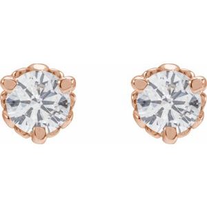 Lab-Grown Diamond Round 3-Prong Infinity-Inspired Stud Earrings