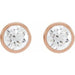 Lab-Grown Diamond Round Bezel-Set Cocktail-Style Stud Earrings