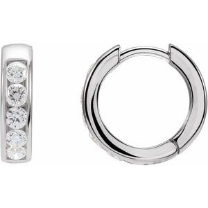 Lab-Grown Diamond Hinged Hoop Earrings