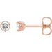 Ladies Natural Diamond Scroll Earrings (I1, G-H) — 14K Rose Gold