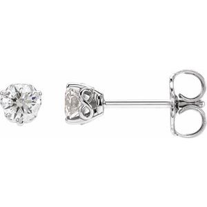 Lab-Grown Diamond Round 3-Prong Infinity-Inspired Stud Earrings