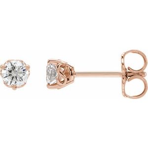Lab-Grown Diamond Round 3-Prong Infinity-Inspired Stud Earrings