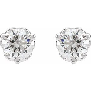 Lab-Grown Diamond Round 3-Prong Infinity-Inspired Stud Earrings
