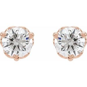 Lab-Grown Diamond Round 3-Prong Infinity-Inspired Stud Earrings
