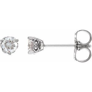 Ladies Natural Diamond Infinity-Inspired Earrings (I1, G-H) — Sterling Silver