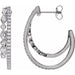 Ladies Natural Diamond 30.5 mm Hoop Earrings (I1, G-H) — 14K White Gold