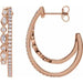Ladies Natural Diamond 30.5 mm Hoop Earrings (I1, G-H) — 14K Rose Gold