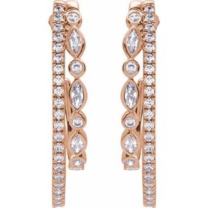 Lab-Grown Diamond Accented Hoop Earrings - Style 689200