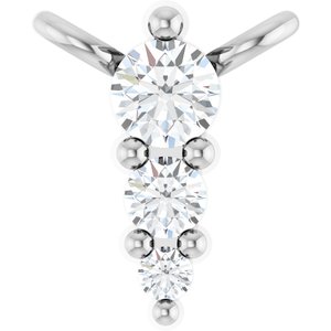 Ladies Natural Diamond Graduated Necklace Center (I1, G-H) — Platinum