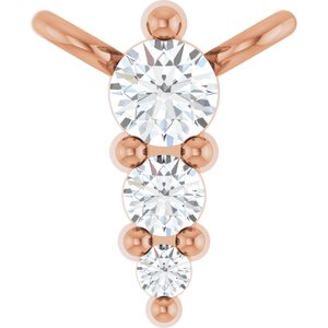 Ladies Natural Diamond Graduated Necklace Center (I1, G-H) — 14K Rose Gold