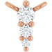 Ladies Natural Diamond Graduated Necklace Center (I1, G-H) — 14K Rose Gold
