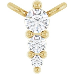 Ladies Natural Diamond Graduated Necklace Center (I1, G-H) — 14K Yellow Gold