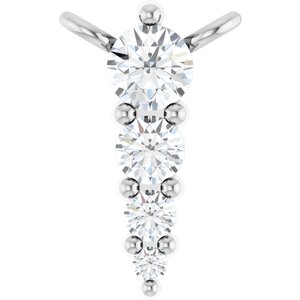 Ladies Natural Diamond Graduated Necklace Center (I1, G-H) — 14K White Gold