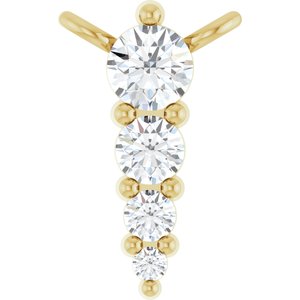 Ladies Natural Diamond Graduated Necklace Center (I1, G-H) — 14K Yellow Gold
