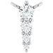 Ladies Natural Diamond Graduated Necklace Center (I1, G-H) — 14K White Gold