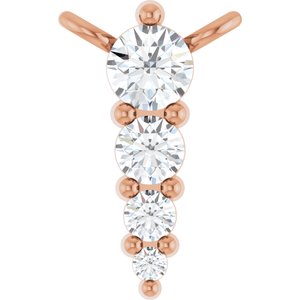 Ladies Natural Diamond Graduated Necklace Center (I1, G-H) — 14K Rose Gold