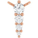 Ladies Natural Diamond Graduated Necklace Center (I1, G-H) — 14K Rose Gold