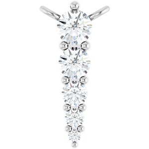 Ladies Natural Diamond Graduated Necklace Center (I1, G-H) — Platinum