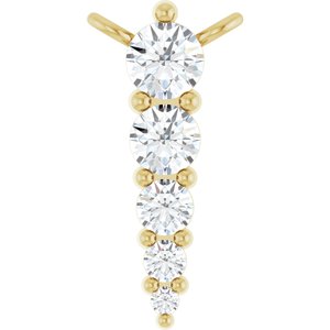 Ladies Natural Diamond Graduated Necklace Center (I1, G-H) — 14K Yellow Gold