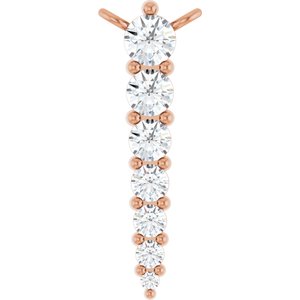 Ladies Natural Diamond Graduated Necklace Center (I1, G-H) — 14K Rose Gold