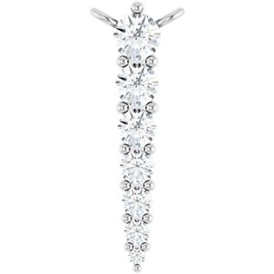 Ladies Natural Diamond Graduated Necklace Center (I1, G-H) — 14K White Gold