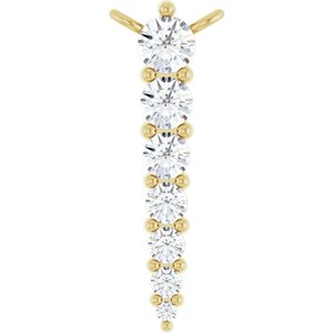 Ladies Natural Diamond Graduated Necklace Center (I1, G-H) — 14K Yellow Gold